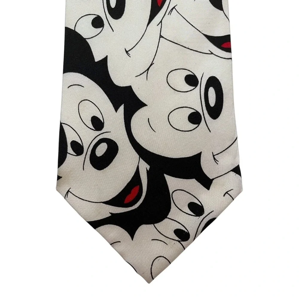 Balancine The Tie Works Disney Mens Classic Mickey Mouse Neck Tie White Silk